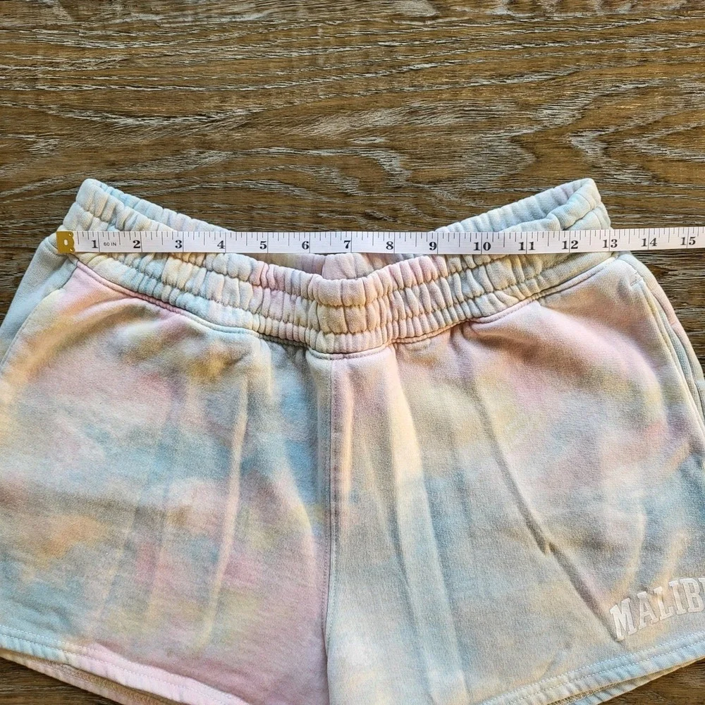 Hollister Malibu Tie Dye Sweat Shorts Ultra High Rise Pastel Fleece Small